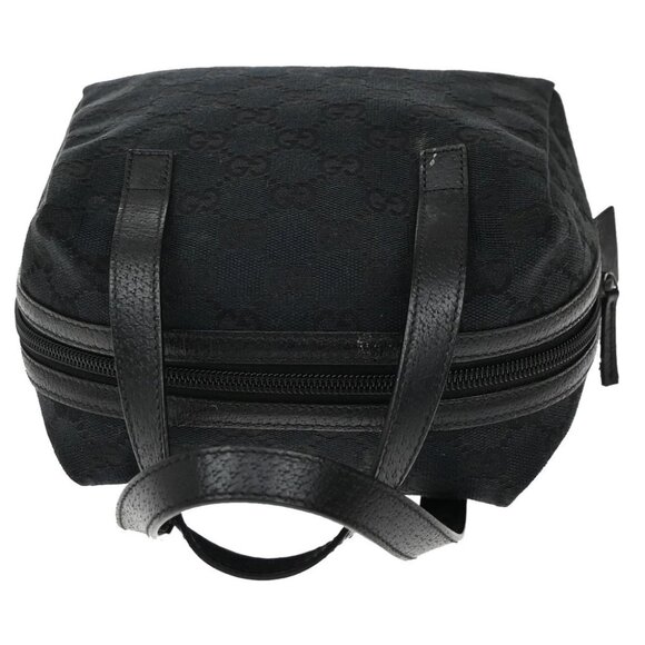 GUCCI GG Logo Pattern Shoulder Bag Canvas Leather Black Gold Italy - Picture 6 of 14